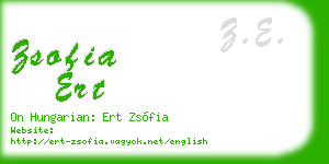 zsofia ert business card